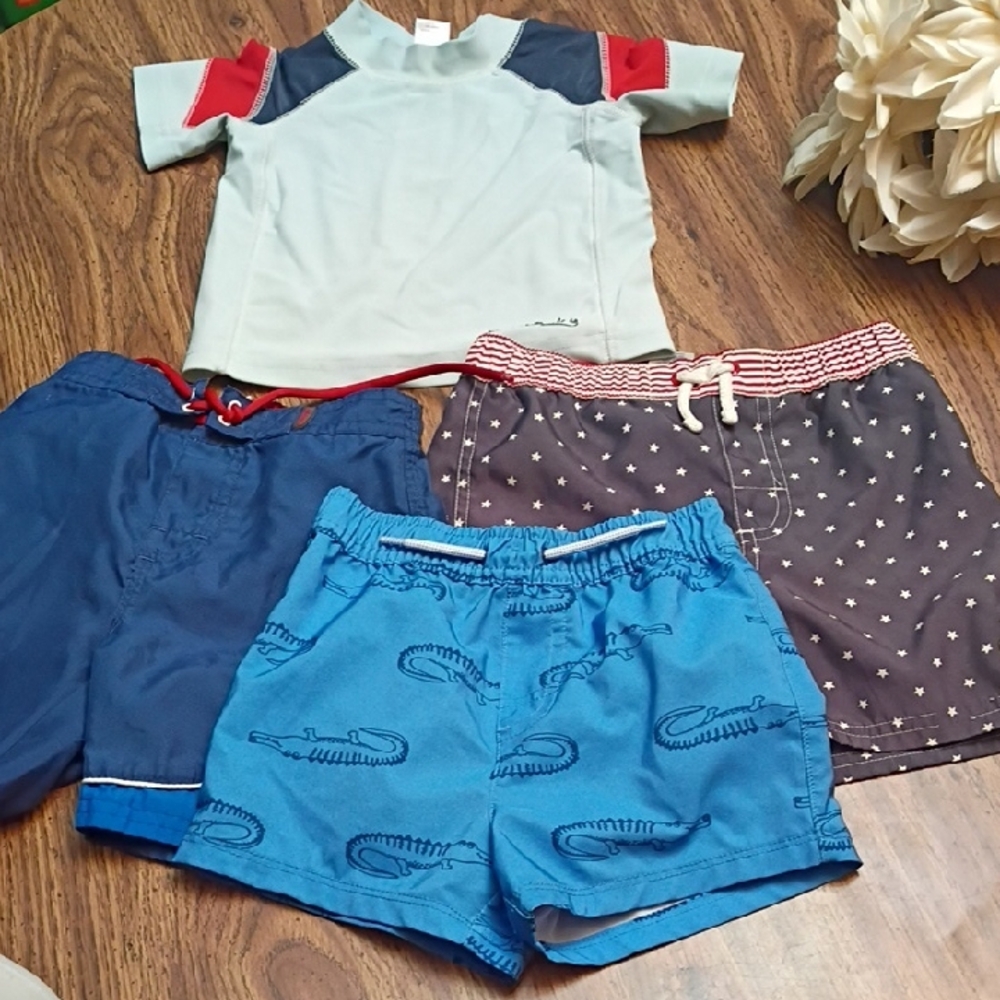 Wonder Nation Blue Crocodile Print Shorts